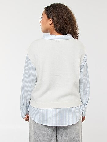 Gilet smanicato abbottonato