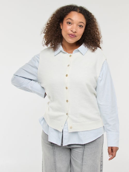 Gilet smanicato abbottonato - Kiabi