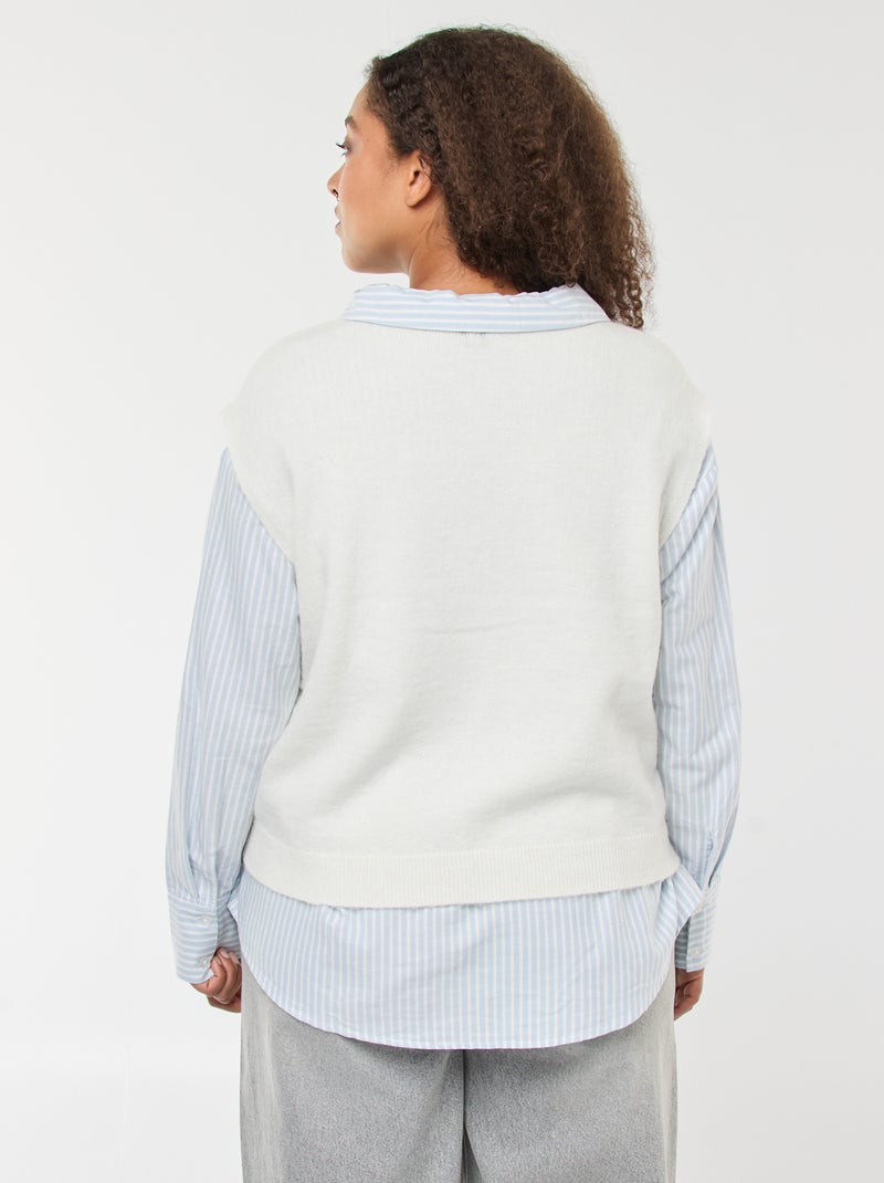 Gilet smanicato abbottonato Beige - Kiabi