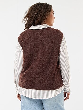 Gilet smanicato abbottonato