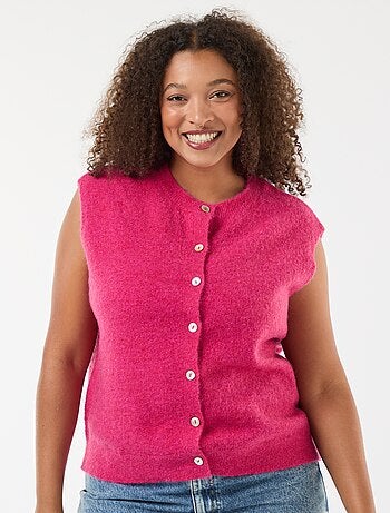 Gilet smanicato abbottonato