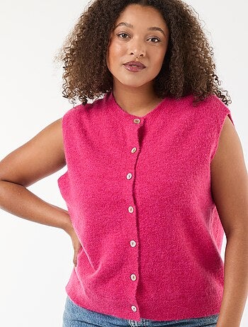 Gilet smanicato abbottonato
