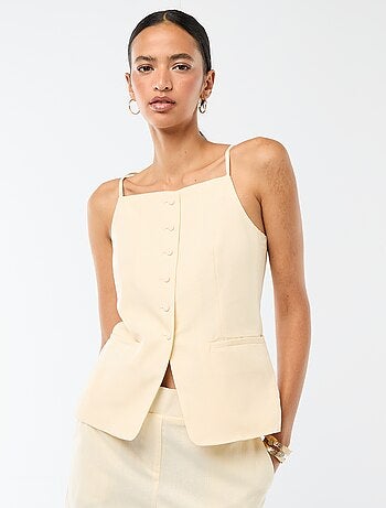 Gilet smanicato con bretelle