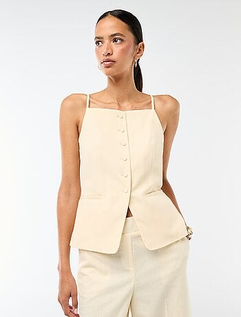 Gilet smanicato con bretelle