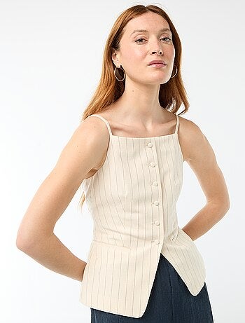 Gilet smanicato con bretelle