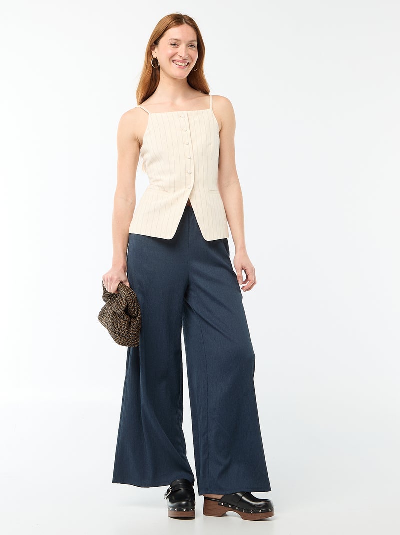 Gilet smanicato con bretelle Beige - Kiabi