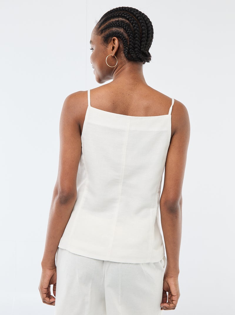 Gilet smanicato con bretelle Bianco - Kiabi