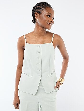 Gilet smanicato con bretelle