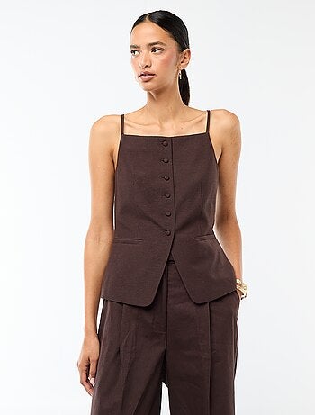 Gilet smanicato con bretelle