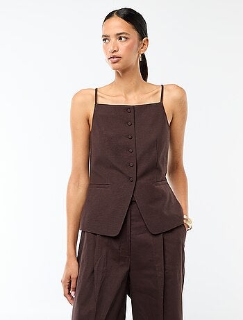 Gilet smanicato con bretelle