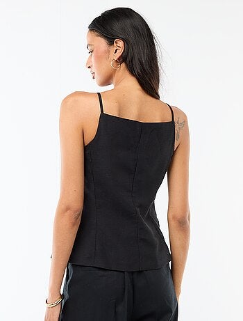 Gilet smanicato con bretelle