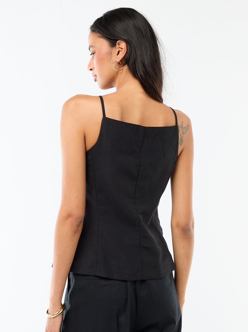 Gilet smanicato con bretelle Nero - Kiabi