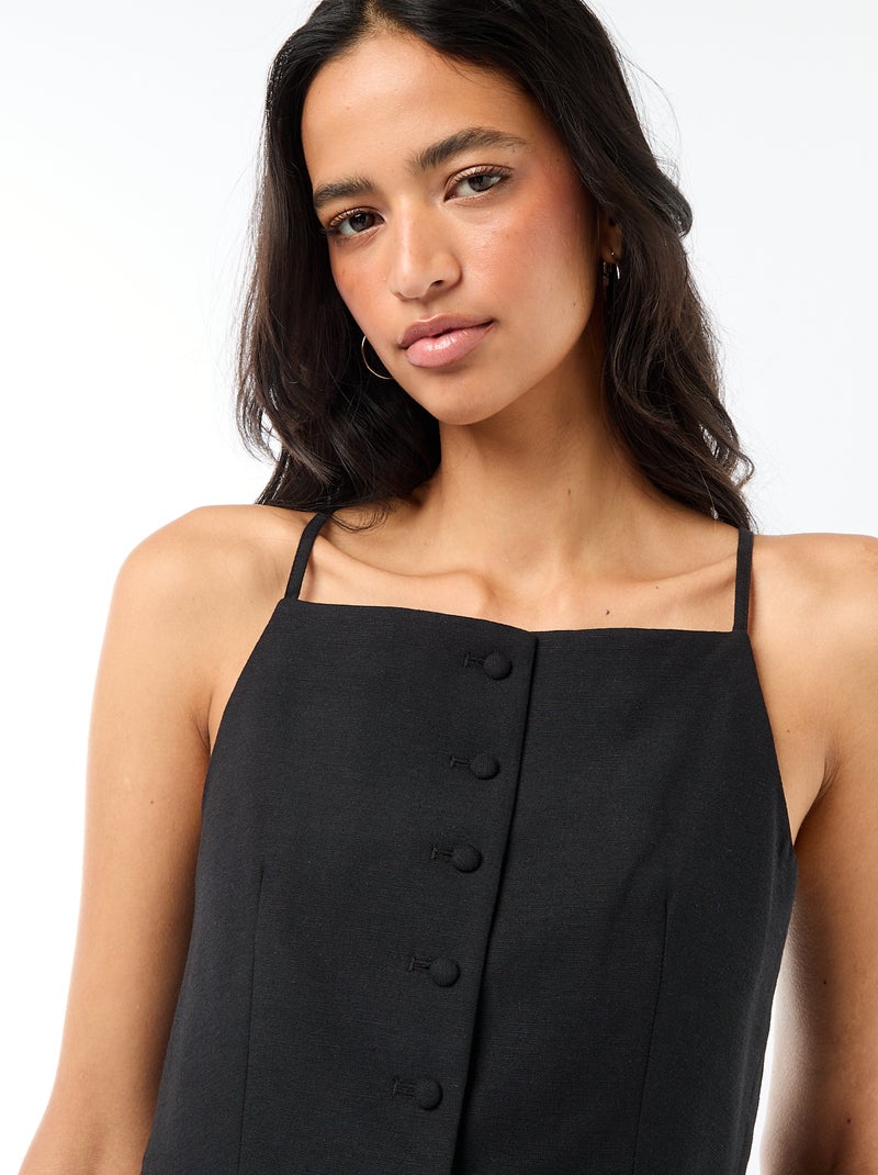 Gilet smanicato con bretelle Nero - Kiabi