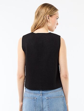 Gilet smanicato con collo rotondo