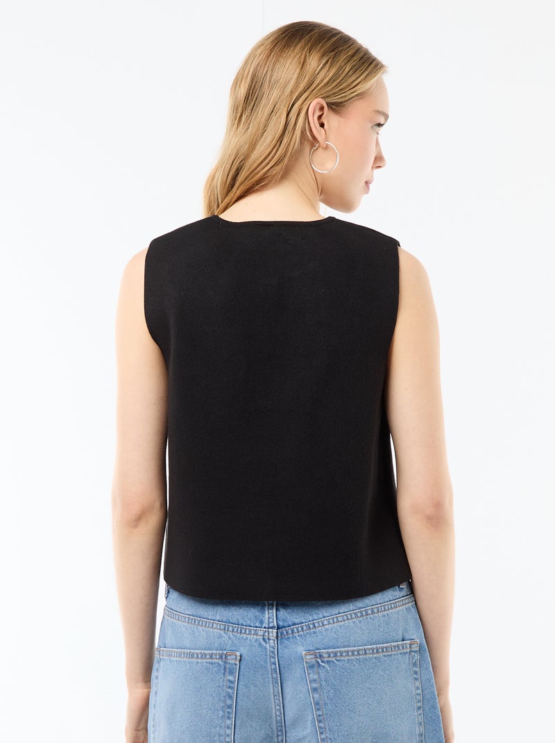 Gilet smanicato con collo rotondo Nero - Kiabi