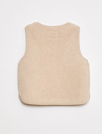 Gilet smanicato effetto montone