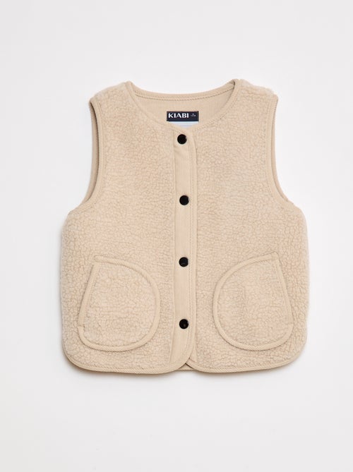 Gilet smanicato effetto montone - Kiabi