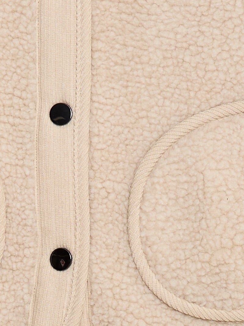 Gilet smanicato effetto montone Beige - Kiabi