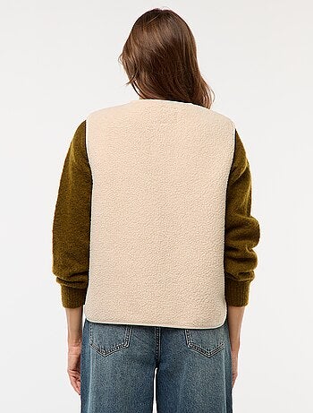 Gilet smanicato effetto montone