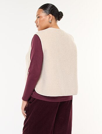 Gilet smanicato effetto montone