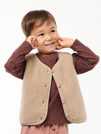 Gilet smanicato effetto montone