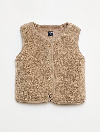 Gilet smanicato effetto montone