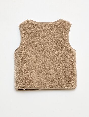 Gilet smanicato effetto montone
