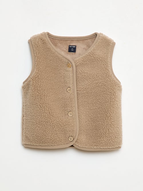 Gilet smanicato effetto montone - Kiabi