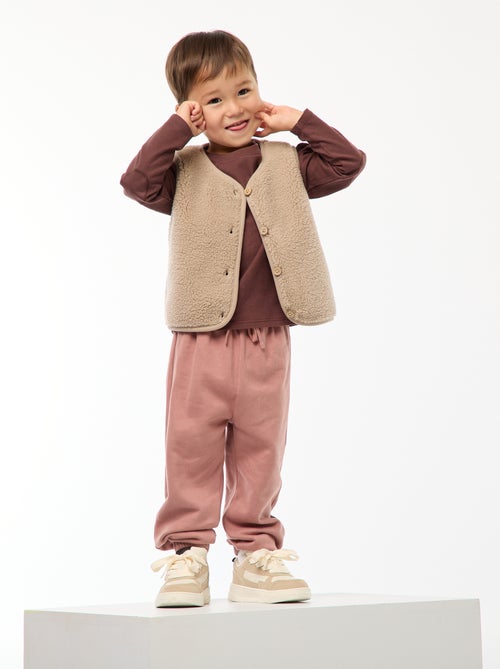 Gilet smanicato effetto montone - Kiabi