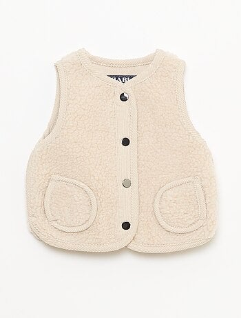 Gilet smanicato effetto montone