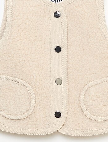 Gilet smanicato effetto montone