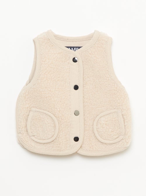 Gilet smanicato effetto montone - Kiabi