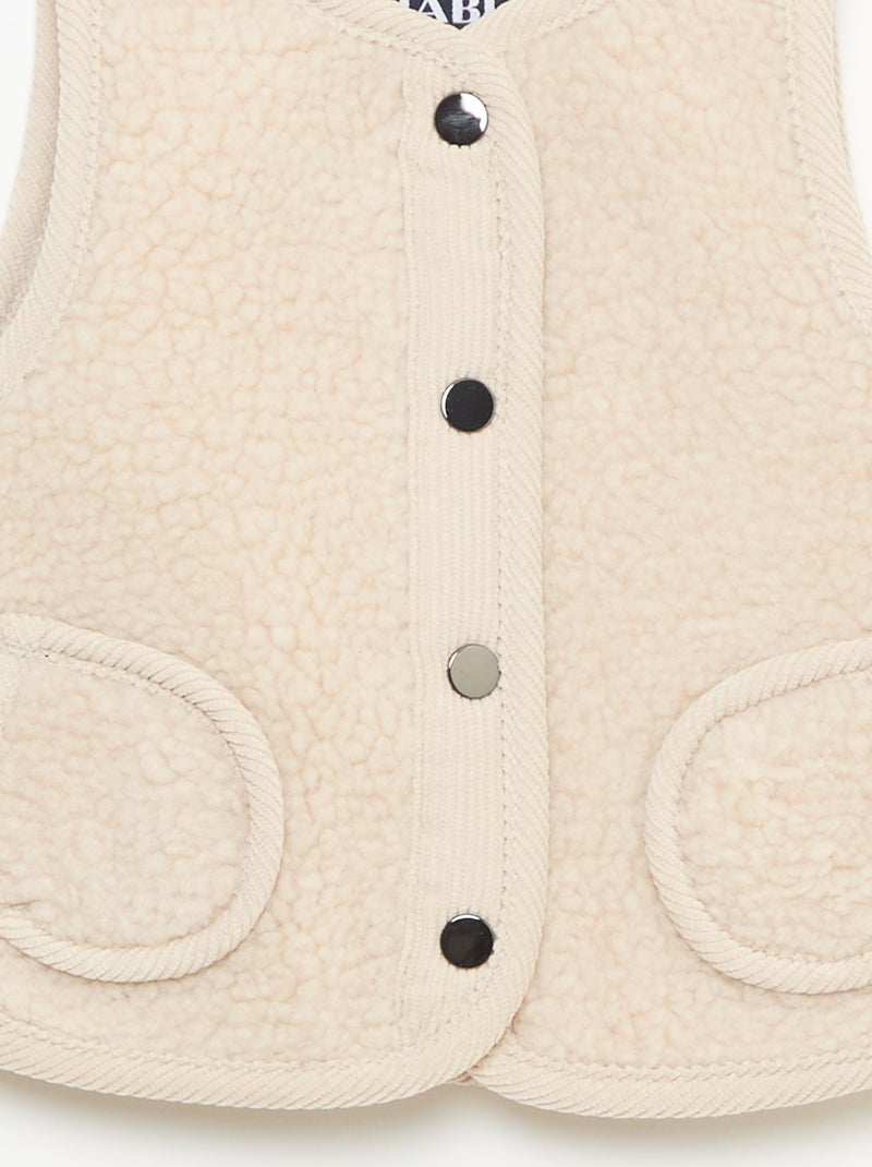 Gilet smanicato effetto montone Beige - Kiabi