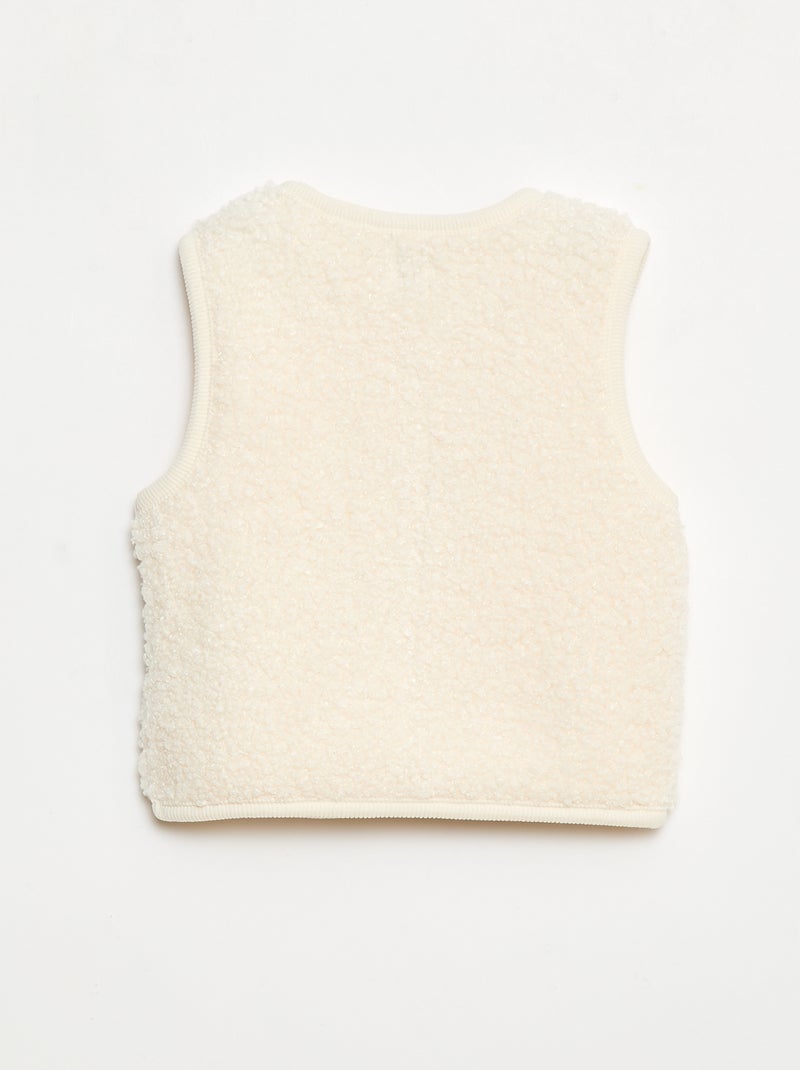 Gilet smanicato effetto montone Bianco - Kiabi