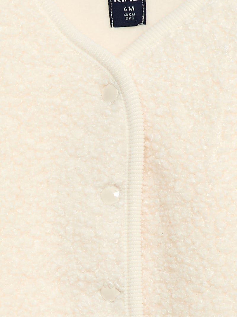 Gilet smanicato effetto montone Bianco - Kiabi
