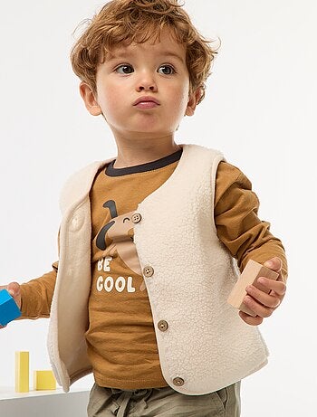 Gilet smanicato effetto montone
