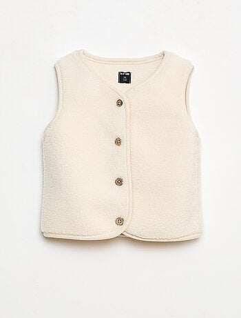 Gilet smanicato effetto montone