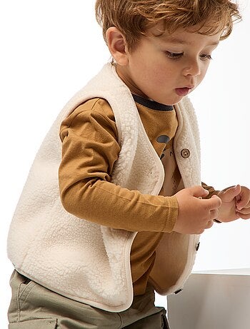 Gilet smanicato effetto montone