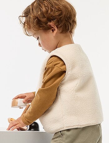 Gilet smanicato effetto montone