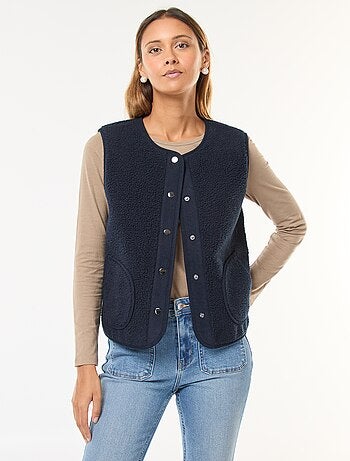 Gilet smanicato effetto montone
