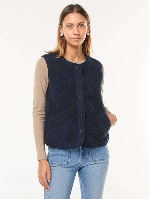 Gilet smanicato effetto montone - Kiabi