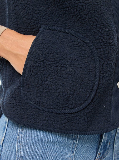 Gilet smanicato effetto montone - Kiabi