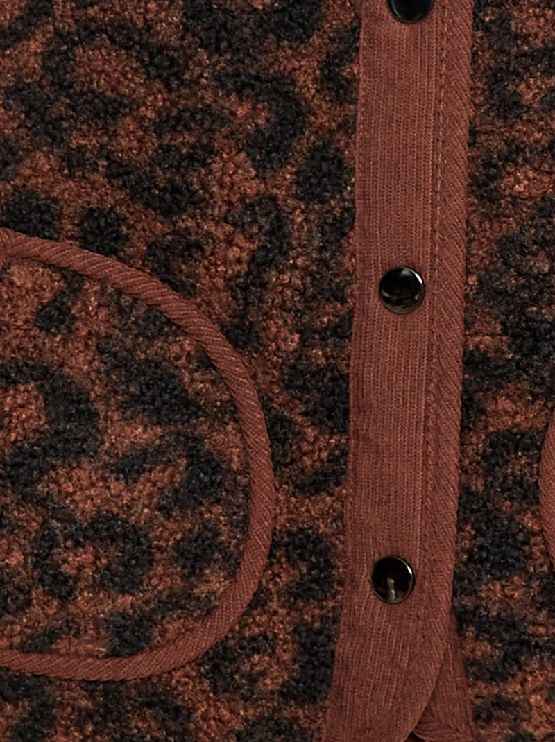 Gilet smanicato effetto montone Marrone - Kiabi