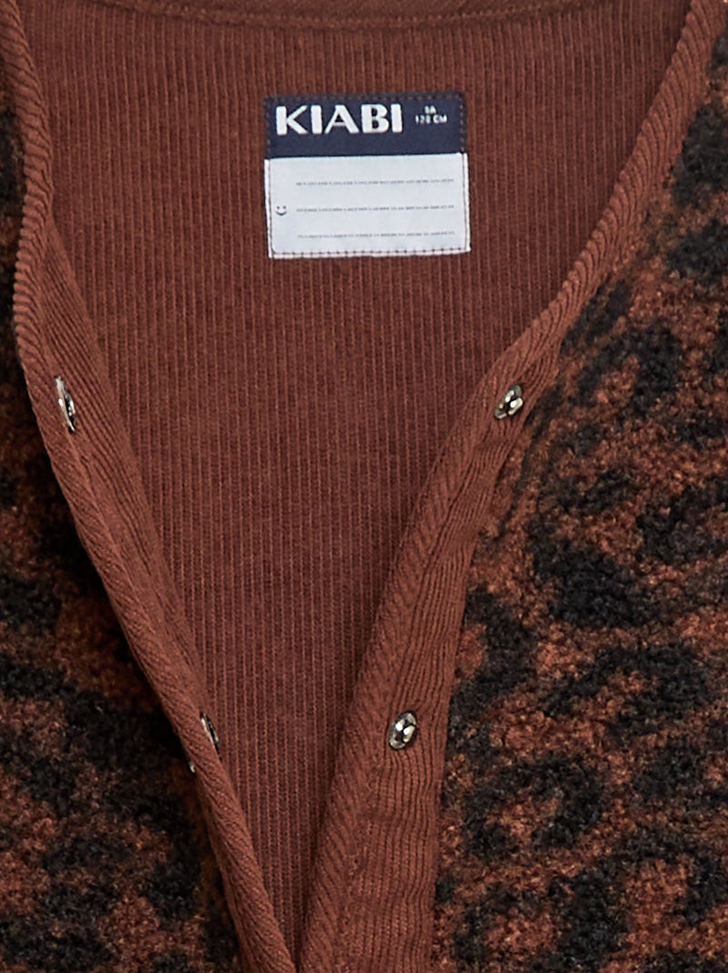 Gilet smanicato effetto montone Marrone - Kiabi