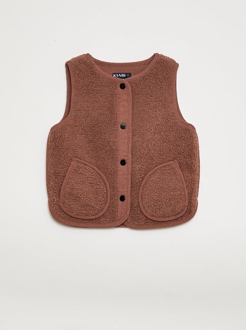 Gilet smanicato effetto montone - Kiabi