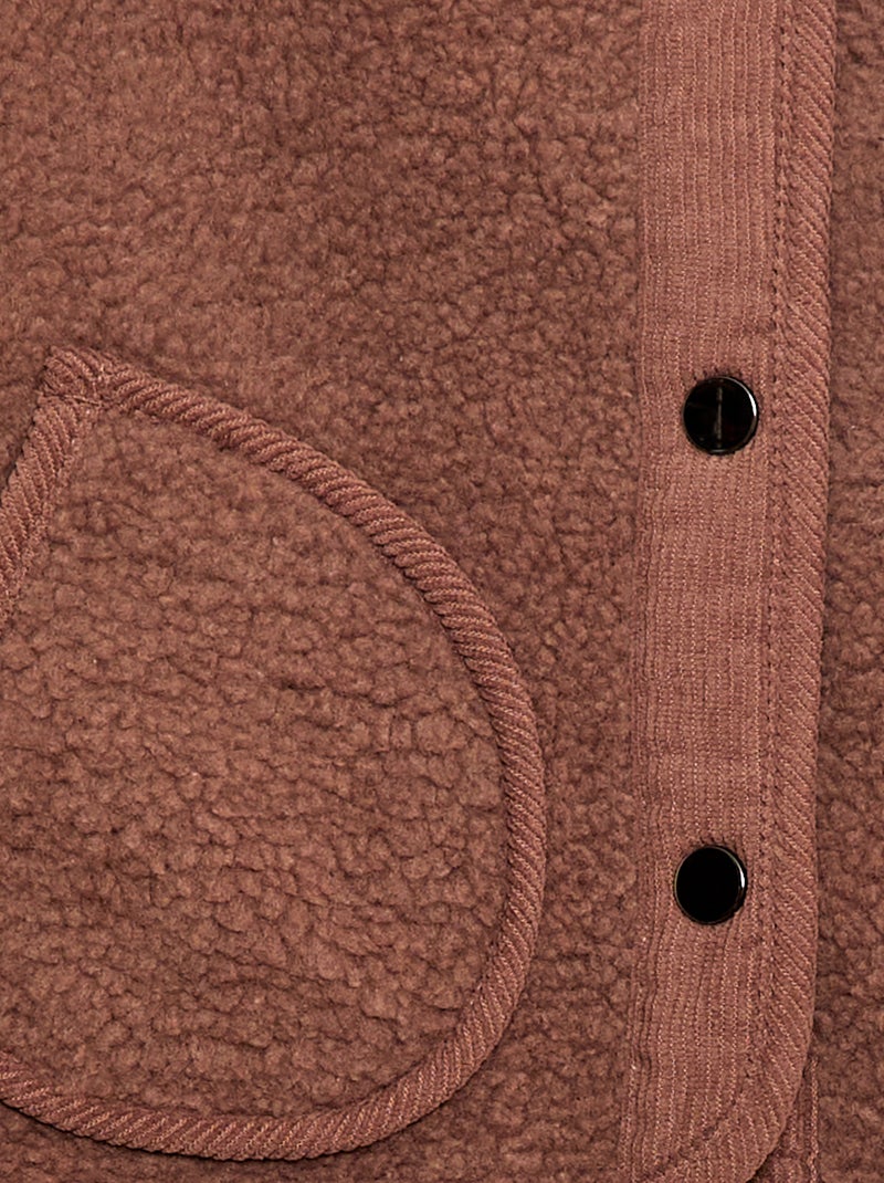 Gilet smanicato effetto montone Marrone - Kiabi