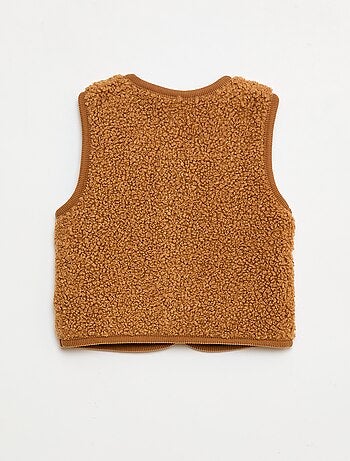 Gilet smanicato effetto montone
