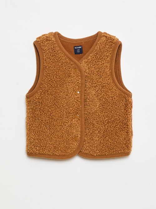 Gilet smanicato effetto montone - Kiabi