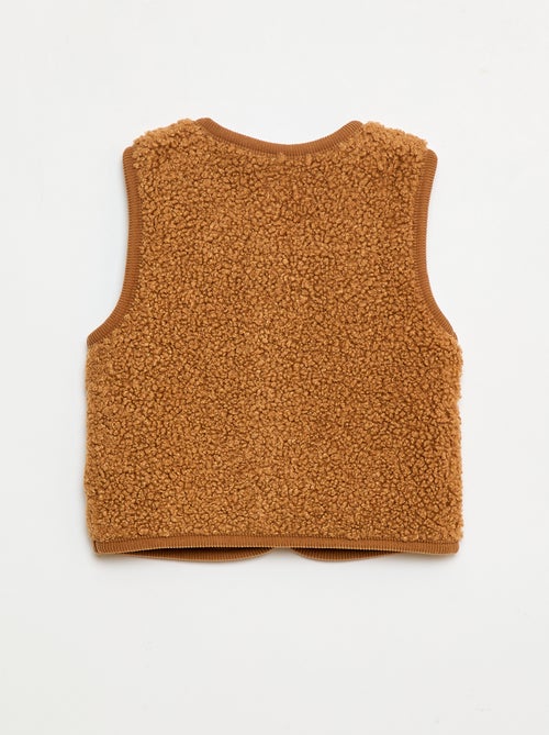 Gilet smanicato effetto montone - Kiabi