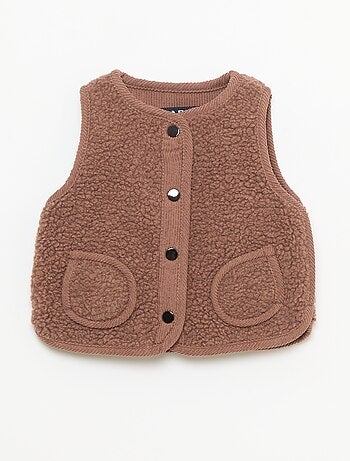 Gilet smanicato effetto montone